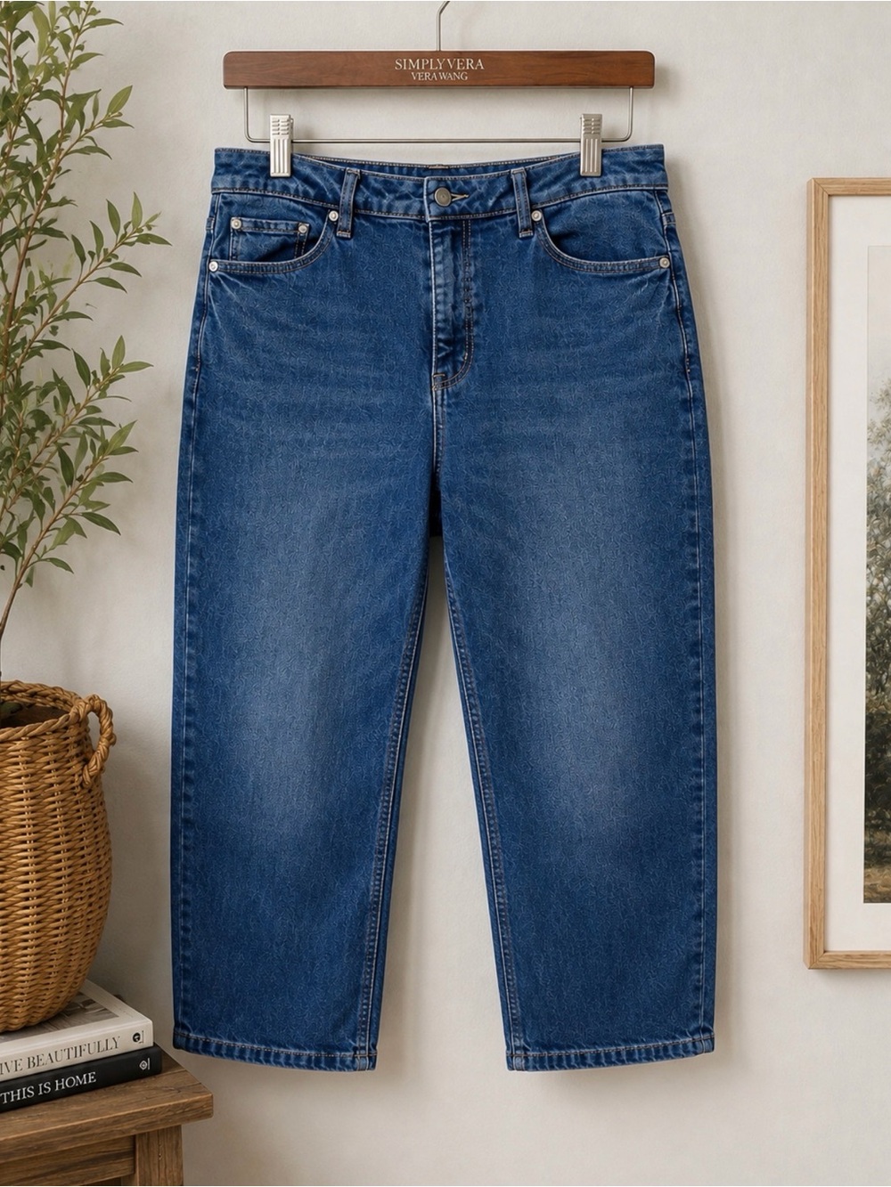 Simply Vera Vera Wang Cropped Ankle Jeans in Medium Blue Denim size 10